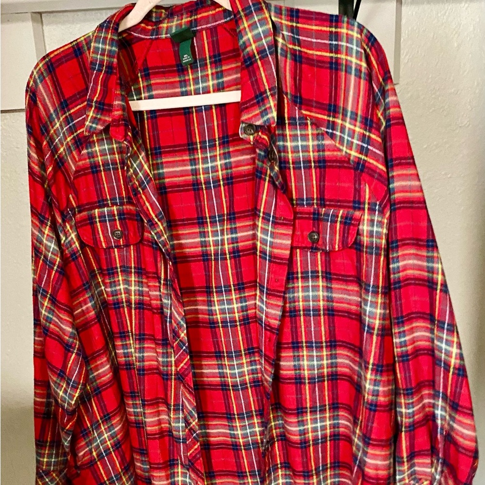 Wild Fable Red Plaid Button Down Shirt